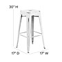 Flash Furniture Kai Industrial Metal Barstool without Back, Distressed White (ETBT350330WH)~#|#~sp137301331_sc7