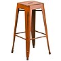 Flash Furniture Kai Industrial Metal Barstool without Back, Distressed Orange (ETBT350330OR)~#|#~sp137301368_sc7