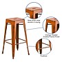 Flash Furniture Kai Industrial Metal Barstool without Back, Distressed Orange (ETBT350330OR)~#|#~sp137301373_sc7