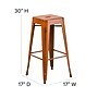 Flash Furniture Kai Industrial Metal Barstool without Back, Distressed Orange (ETBT350330OR)~#|#~sp137301374_sc7