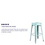 Flash Furniture Kai Industrial Metal Barstool without Back, Distressed Green-Blue (ETBT350330DB)~#|#~sp137301441_sc7