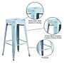 Flash Furniture Kai Industrial Metal Barstool without Back, Distressed Green-Blue (ETBT350330DB)~#|#~sp137301442_sc7