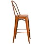 Flash Furniture Cindy Contemporary Metal Barstool with Vertical Back, Distressed Orange (ET353430OR)~#|#~sp137301714_sc7
