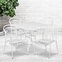 Flash Furniture Oia Indoor-Outdoor 35.5" Square Steel Patio Table Set with 4 Round Back Chairs, White (CO35SQ03CHR4WH)~#|#~sp137301917_sc7