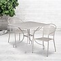 Flash Furniture Oia Indoor-Outdoor 35.5" Square Steel Patio Table Set with 2 Round Back Chairs, Light Gray (CO35SQ03CHR2SV)~#|#~sp137301951_sc7
