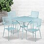 Flash Furniture Oia Indoor-Outdoor 35.5" Square Steel Patio Table Set with 4 Square Back Chairs, Sky Blue (CO35SQ02CHR4SB)~#|#~sp137301967_sc7
