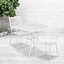 Flash Furniture Oia Indoor-Outdoor 35.5" Square Steel Patio Table Set with 2 Square Back Chairs, White (CO35SQ02CHR2WH)~#|#~sp137301990_sc7