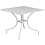Flash Furniture Oia Indoor-Outdoor 35.5" Square Steel Patio Table Set with 4 Square Back Chairs, White (CO35SQ02CHR4WH)~#|#~sp137302039_sc7