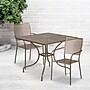 Flash Furniture Oia Indoor-Outdoor 35.5" Square Steel Patio Table Set with 2 Square Back Chairs, Gold (CO35SQ02CHR2GD)~#|#~sp137302084_sc7