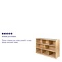 Flash Furniture 8-Section Wooden School Classroom Storage Cabinet, 36"H x 48"W x 15"D, Natural (MKSTRG002)~#|#~sp137393193_sc7