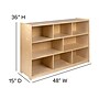 Flash Furniture 8-Section Wooden School Classroom Storage Cabinet, 36"H x 48"W x 15"D, Natural (MKSTRG002)~#|#~sp137393194_sc7
