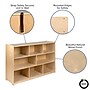 Flash Furniture 8-Section Wooden School Classroom Storage Cabinet, 36"H x 48"W x 15"D, Natural (MKSTRG002)~#|#~sp137393226_sc7