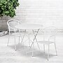 Flash Furniture Oia Indoor-Outdoor 30" Round Steel Folding Patio Table Set with 2 Round Back Chairs, White (CO30RDF03CHR2WH)~#|#~sp137393243_sc7
