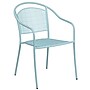 Flash Furniture Oia Indoor-Outdoor 30" Round Steel Folding Patio Table Set with 2 Round Back Chairs, Sky Blue (CO30RDF03CHR2SB)~#|#~sp137393248_sc7