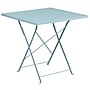 Flash Furniture Oia Indoor-Outdoor 28" Square Steel Folding Patio Table Set with 2 Round Back Chairs, Sky Blue (CO28SQF03CHR2SB)~#|#~sp137393283_sc7