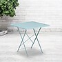 Flash Furniture Oia Commercial Grade Square Indoor-Outdoor Steel Folding Patio Table, 28" Sky Blue (CO1SKY)~#|#~sp137393319_sc7