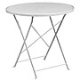 Flash Furniture Oia Indoor-Outdoor 30" Round Steel Folding Patio Table Set with 2 Square Back Chairs, White (CO30RDF02CHR2WH)~#|#~sp137393362_sc7