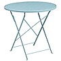 Flash Furniture Oia Indoor-Outdoor 30" Round Steel Folding Patio Table Set with 2 Square Back Chairs, Sky Blue (CO30RDF02CHR2SB)~#|#~sp137393375_sc7