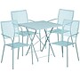 Flash Furniture Oia 28" Square Steel Folding Patio Table Set with 4 Square Back Chairs, Sky Blue (CO28SQF02CHR4SB)~#|#~sp137393453_sc7