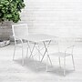 Flash Furniture Oia Indoor-Outdoor 28" Square Steel Folding Patio Table Set with 2 Square Back Chairs, White (CO28SQF02CHR2WH)~#|#~sp137393479_sc7