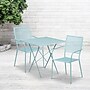 Flash Furniture Oia 28" Square Steel Folding Patio Table Set with 2 Square Back Chairs, Sky Blue (CO28SQF02CHR2SB)~#|#~sp137393484_sc7