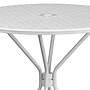 Flash Furniture Oia Commercial Grade Round Indoor-Outdoor Steel Patio Table with Umbrella Hole, White (CO7WH)~#|#~sp137393521_sc7