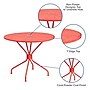 Flash Furniture Oia Commercial Grade Round Indoor-Outdoor Steel Patio Table with Umbrella Hole, Coral (CO7RED)~#|#~sp137393531_sc7