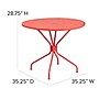 Flash Furniture Oia Commercial Grade Round Indoor-Outdoor Steel Patio Table with Umbrella Hole, Coral (CO7RED)~#|#~sp137393532_sc7