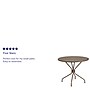 Flash Furniture Oia Commercial Grade Round Indoor-Outdoor Steel Patio Table with Umbrella Hole, Gold (CO7GD)~#|#~sp137393534_sc7