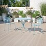 Flash Furniture Oia Commercial Grade Round Indoor-Outdoor Steel Patio Table with Umbrella Hole, Sky Blue (CO7SKY)~#|#~sp137393542_sc7