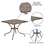 Flash Furniture Oia Commercial Grade Square Indoor-Outdoor Steel Patio Table with Umbrella Hole, Gold (CO6GD)~#|#~sp137393545_sc7