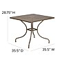 Flash Furniture Oia Commercial Grade Square Indoor-Outdoor Steel Patio Table with Umbrella Hole, Gold (CO6GD)~#|#~sp137393546_sc7
