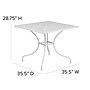 Flash Furniture Oia Commercial Grade Square Indoor-Outdoor Steel Patio Table with Umbrella Hole, White (CO6WH)~#|#~sp137393586_sc7