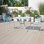 Flash Furniture Oia Commercial Grade Square Indoor-Outdoor Steel Patio Table with Umbrella Hole, Sky Blue (CO6SKY)~#|#~sp137393593_sc7