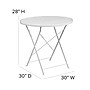 Flash Furniture Oia Commercial Grade Round Indoor-Outdoor Steel Folding Patio Table, 30" White (CO4WH)~#|#~sp137393619_sc7