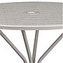 Flash Furniture Oia Commercial Grade Round Indoor-Outdoor Steel Patio Table with Umbrella Hole, Light Gray (CO7SIL)~#|#~sp137393634_sc7