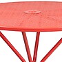 Flash Furniture Oia Commercial Grade Round Indoor-Outdoor Steel Patio Table with Umbrella Hole, Coral (CO7RED)~#|#~sp137393640_sc7