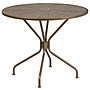 Flash Furniture Oia Commercial Grade Round Indoor-Outdoor Steel Patio Table with Umbrella Hole, Gold (CO7GD)~#|#~sp137393642_sc7