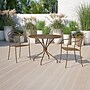 Flash Furniture Oia Commercial Grade Round Indoor-Outdoor Steel Patio Table with Umbrella Hole, Gold (CO7GD)~#|#~sp137393643_sc7