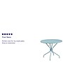 Flash Furniture Oia Commercial Grade Round Indoor-Outdoor Steel Patio Table with Umbrella Hole, Sky Blue (CO7SKY)~#|#~sp137393652_sc7