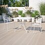 Flash Furniture Oia Commercial Grade Square Indoor-Outdoor Steel Patio Table with Umbrella Hole, White (CO6WH)~#|#~sp137393656_sc7