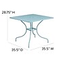 Flash Furniture Oia Commercial Grade Square Indoor-Outdoor Steel Patio Table with Umbrella Hole, Sky Blue (CO6SKY)~#|#~sp137393663_sc7