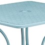 Flash Furniture Oia Commercial Grade Square Indoor-Outdoor Steel Patio Table with Umbrella Hole, Sky Blue (CO6SKY)~#|#~sp137393664_sc7