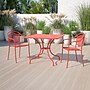 Flash Furniture Oia Commercial Grade Square Indoor-Outdoor Steel Patio Table with Umbrella Hole, Coral (CO6RED)~#|#~sp137393670_sc7