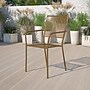Flash Furniture Gold Indoor-Outdoor Steel Patio Arm Chair with Square Back (CO-2-GD-GG)~#|#~sp137393700_sc7