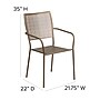 Flash Furniture Gold Indoor-Outdoor Steel Patio Arm Chair with Square Back (CO-2-GD-GG)~#|#~sp137393709_sc7