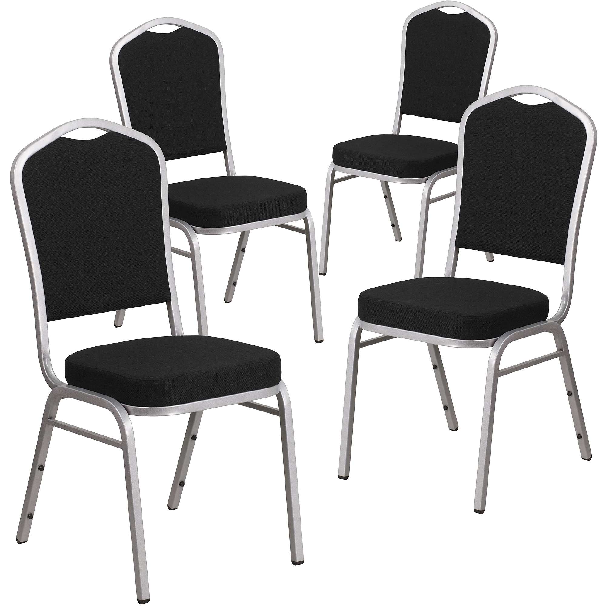 Flash Furniture HERCULES Series Fabric Banquet Stacking Chair, Black/Silver Frame, 4 Pack (4FDC01S11) Sansujyuku sansujyuku.com