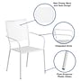 Flash Furniture Indoor-Outdoor Steel Patio Arm Chair with Square Back, White (CO-2-WH-GG)~#|#~sp137393754_sc7