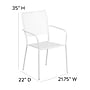Flash Furniture Indoor-Outdoor Steel Patio Arm Chair with Square Back, White (CO-2-WH-GG)~#|#~sp137393755_sc7