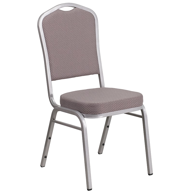 Flash Furniture HERCULES Series Fabric Stacking Banquet Chair, Gray Dot/Silver Frame (FDC01S6) image 1